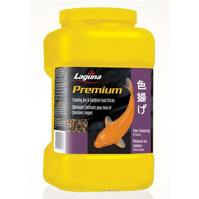 Bâtonnets flottants Premium Laguna rehaussant les couleurs des koïs et des poissons rouges, 620 g (22 oz)