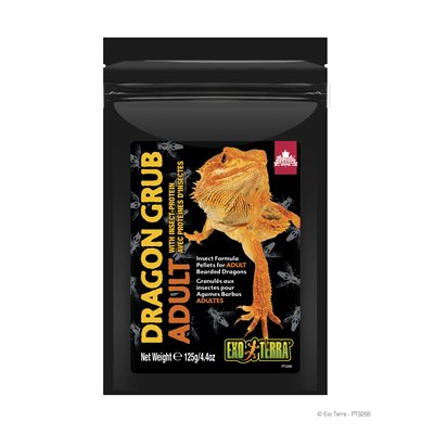 Granulés Dragon Grub Exo Terra à base d’insectes pour agames barbus adultes, 125 g (4,4 oz)