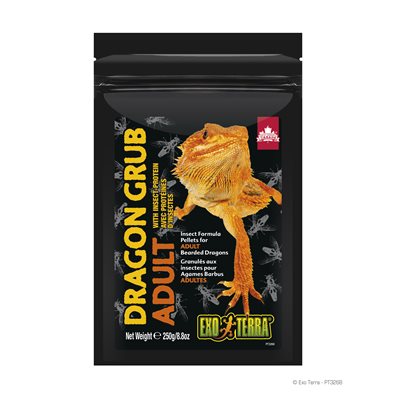 Granulés Dragon Grub Exo Terra à base d’insectes pour agames barbus adultes, 250 g (8,8 oz)