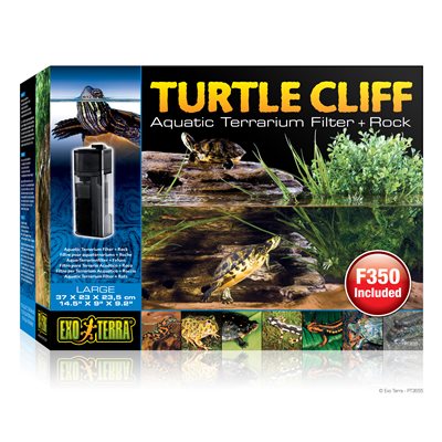 Falaise Turtle Cliff Exo Terra avec filtre intérieur pour aquaterrariums et roche, Grande