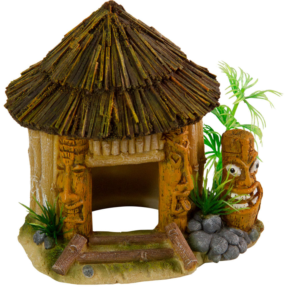 AQUA-FIT Cabane Tiki en polyrésine, 10x10x10 cm