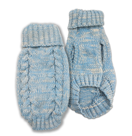 DOGGIE-Q Pull Double Knit bleu clair marbré