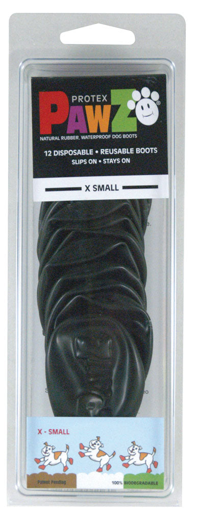 Pawz Bottes en Caoutchouc pour chien Noir paquet de 12
