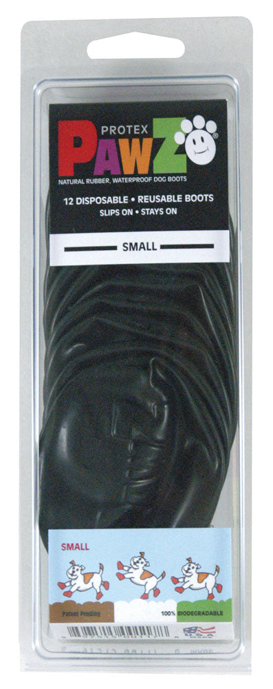 Pawz Bottes en Caoutchouc pour chien Noir paquet de 12
