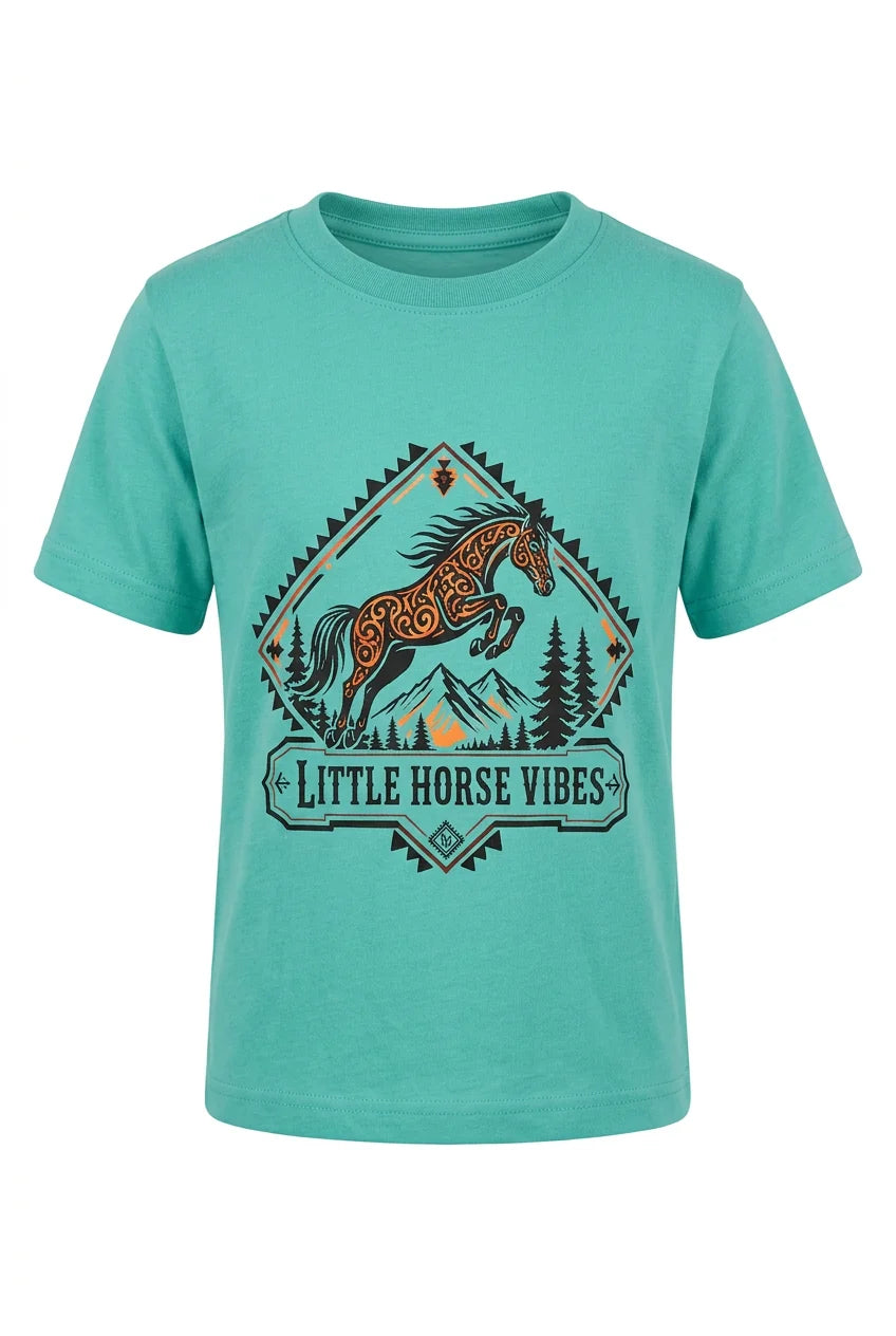 Horse Vibes T-shirt Little horse Vibes - TURQUOISE