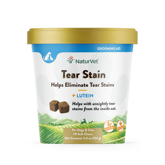 NaturVet® Tear Stain – Bouchées Moelleuses Antitaches de Larmes (Complément Alimentaire, 120 unités)