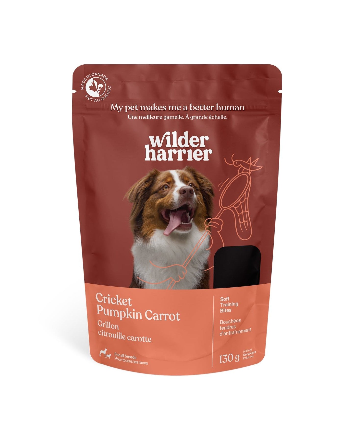 Wilder Harrier Gâteries Tendres à Base De Grillons, Pour Chien - Citrouille Et Carottes 130gr