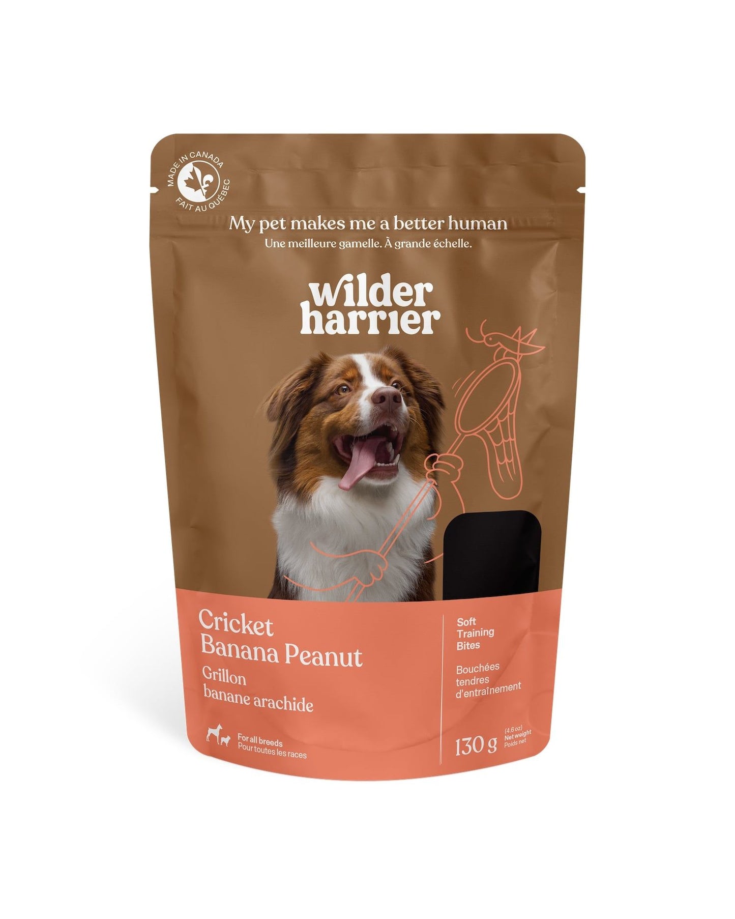 Wilder Harrier Gâteries Tendres à Base De Grillons, Pour Chien - Bananes Et Arachides 130gr