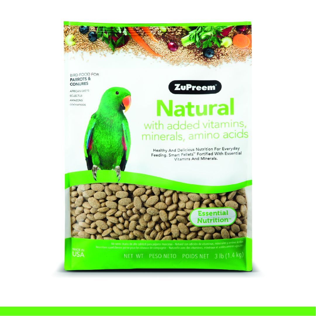 Zupreem "natural" Nourriture Pour Conure, Cacatoès & Autre Moyen à Grand Perroquet 3lbs