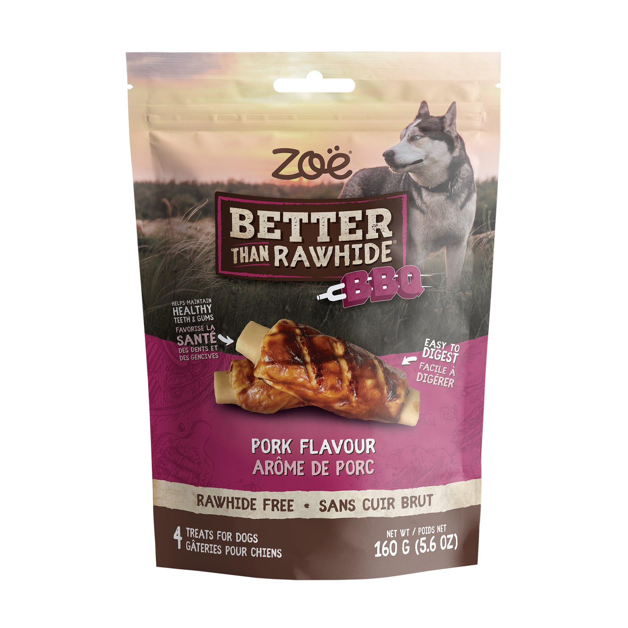 thumbnail image 2 of Zoe Better Than Rawhide Dog Chews - Peanut Butter Twists & BBQ Chicken Bones Bundle 2 of 9