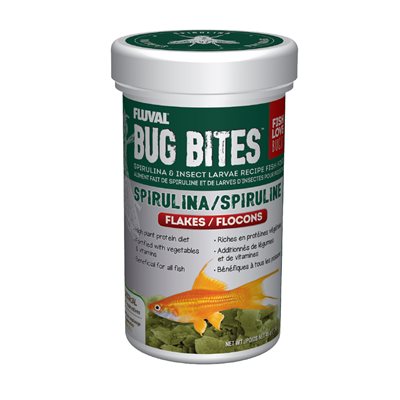 Flocons Bug Bites Fluval avec spiruline, 45 g (1,58 oz)