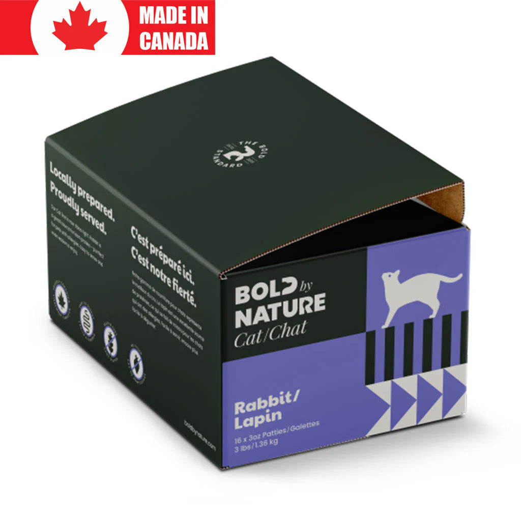 Bold By Nature nourriture cru pour Chat Lapin 3Lbs