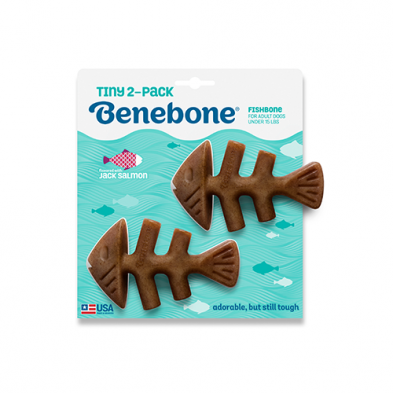 Friandises à mâcher pour petits chiens Benebone® Fishbone au saumon (paquet de 2)