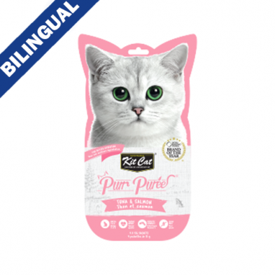 Kit Cat® Purr Purées® Gâterie pour Chat Thon & Saumon 4 X 15Gm