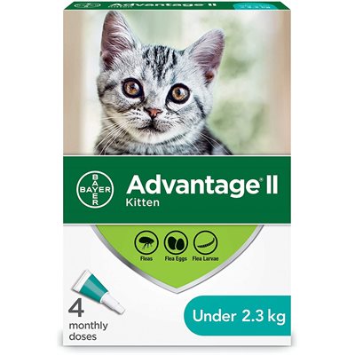 Advantage II Chaton Moins De 2.3Kg, 4 tubes
