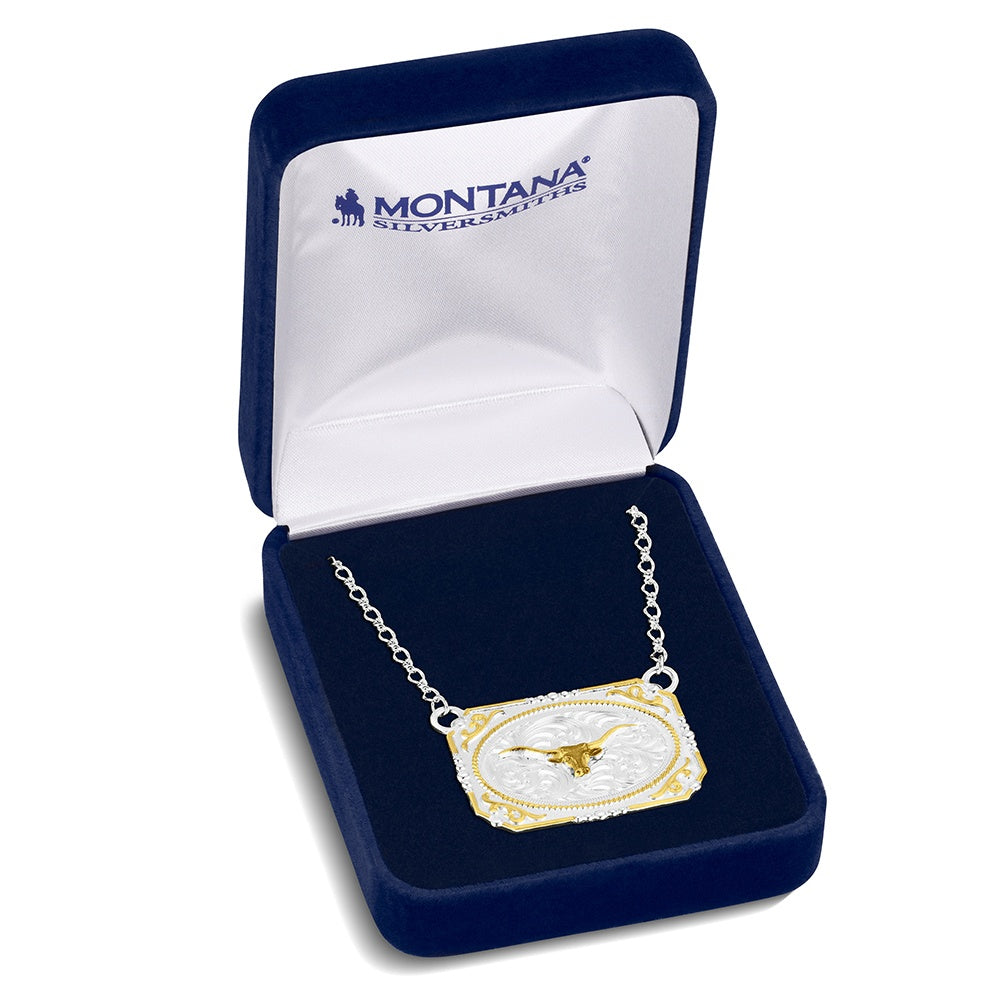 Montana Silversmiths Collier à boucle de l’Ouest avec Longhorn
