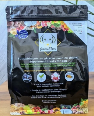 GoldenFlex pour chiens - supplément anti-inflammatoire en gâteries VEGAN