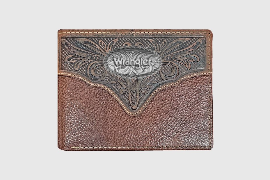 Wrangler Portefeuille homme en cuir vieilli avec concho