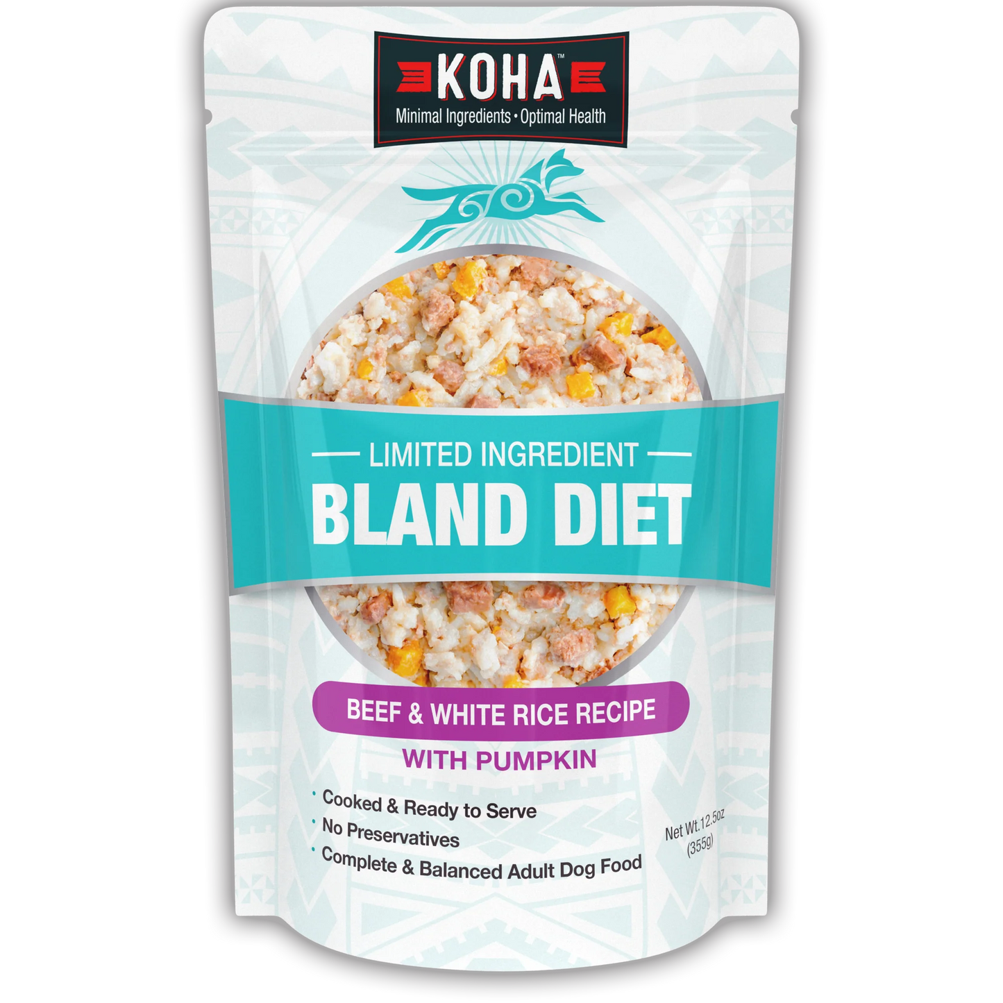 Koha Bland diet pour chien : Régime Alimentaire Humide à Ingrédients Limités : Recette de Bœuf et Riz Blanc pour Chiens