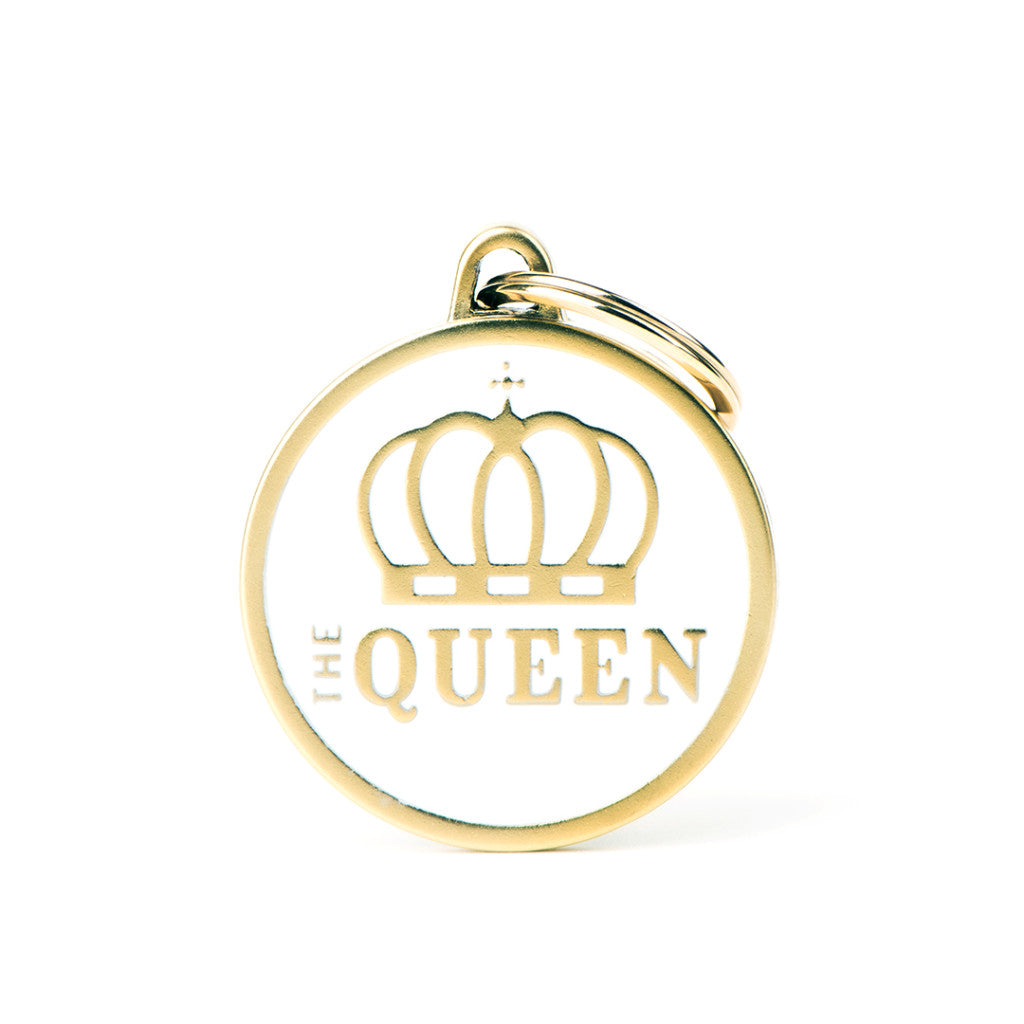 Médaille Charms "The Queen" Grand Blanc Satiné