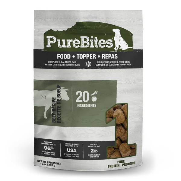 Purebites Chien repas boeuf Topper 10oz