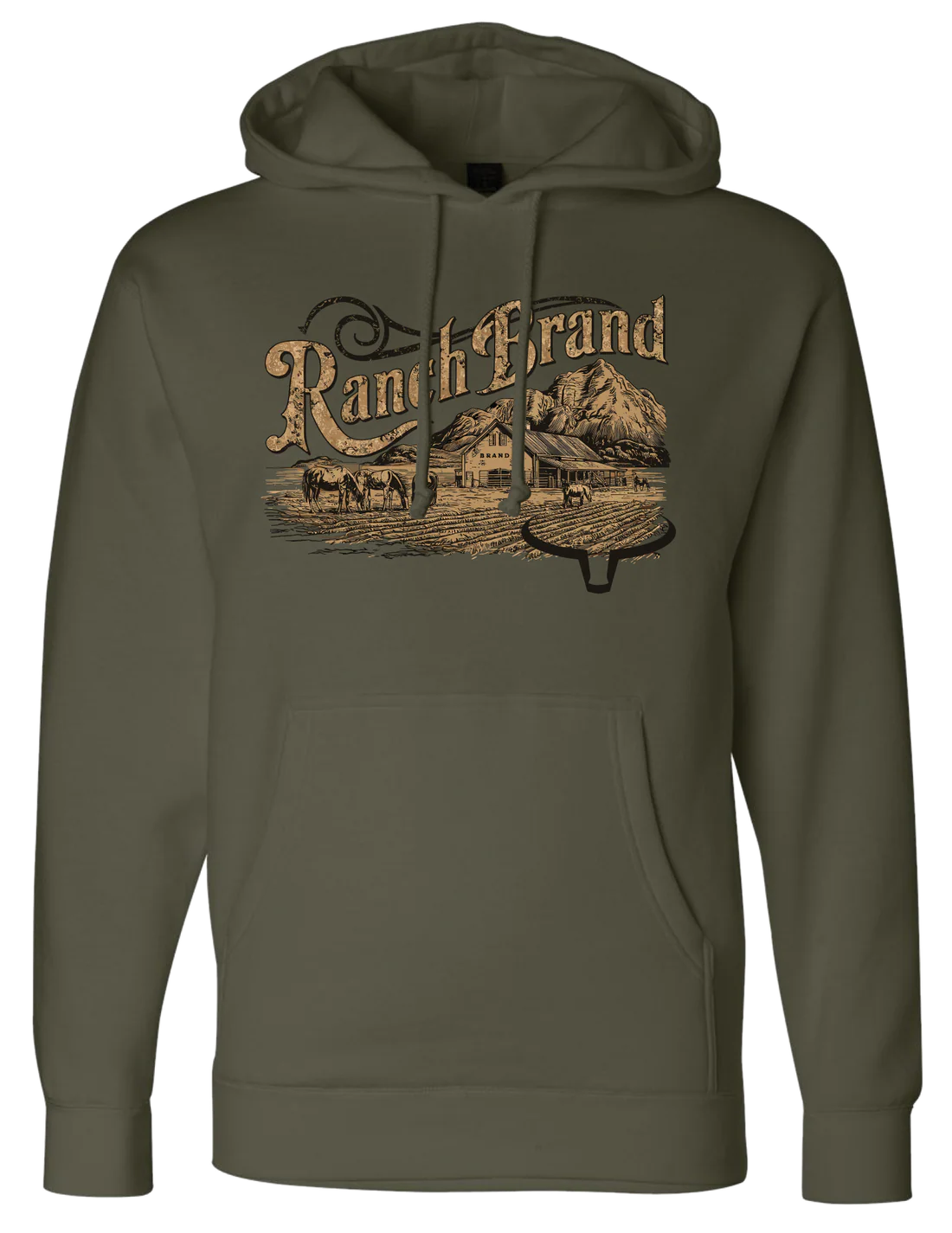 Ranch Brand Hoodie Unisexe Old Ranch Army