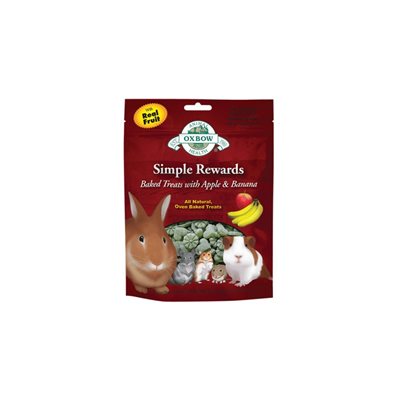 Oxbow Simple Rewards - Gâteries Cuites Pour Rongeur, Pomme Et Banane 2oz