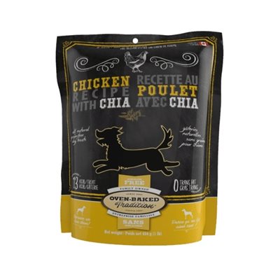 Oven-baked tradition Gâteries Pour Chien, Sans Grains, Biscuits Poulet Et Chia 454gr
