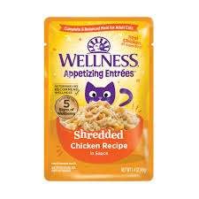 Wellness® Entrées Appétissantes™ – Recette de Poulet Effiloché en Sauce pour Chat – Nourriture Humide – 1,4 oz