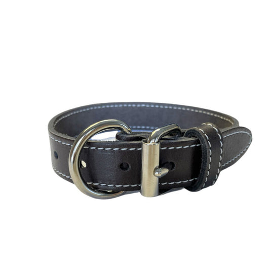 Collier Cuir Arizona Simple 1/2 X 12'' Noir