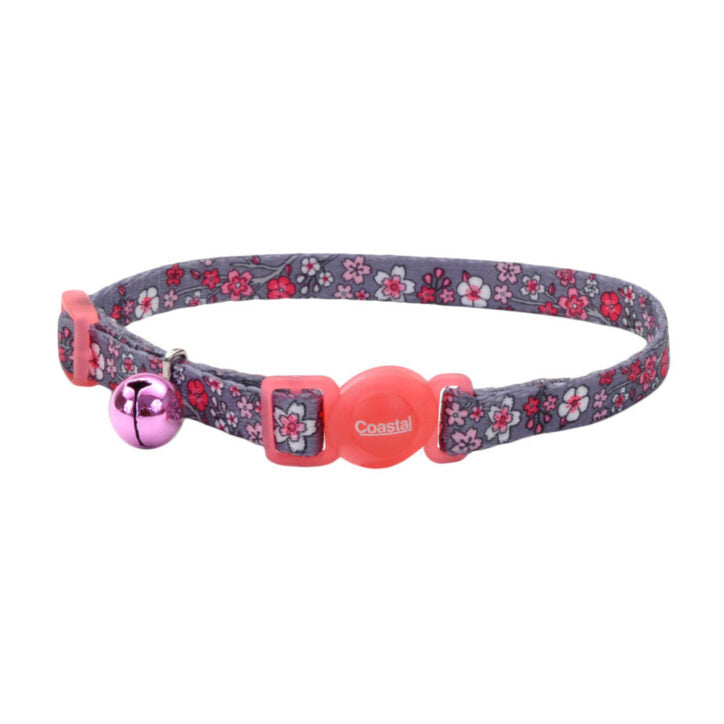 Coastal Safe Cat collier ajustable Rose et fleurs de cerisier 3/8 X 8-12''