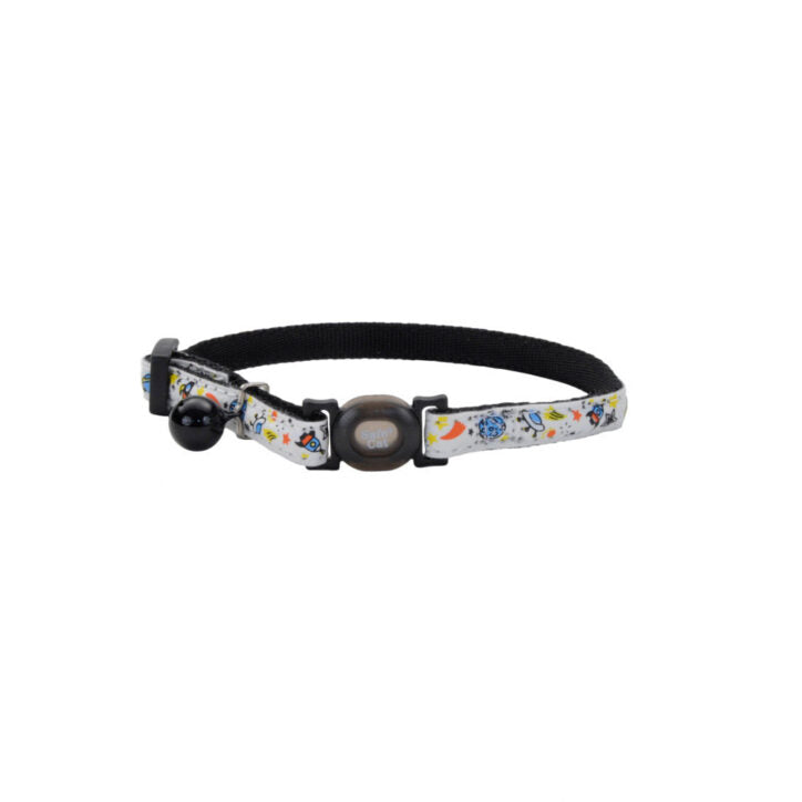 Safe Cat collier ajustable qui brille dans le noir Galaxie noir 3/8'' X 8-12''