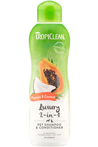 Tropiclean Shampoing Papaye & Noix De Coco 20Oz