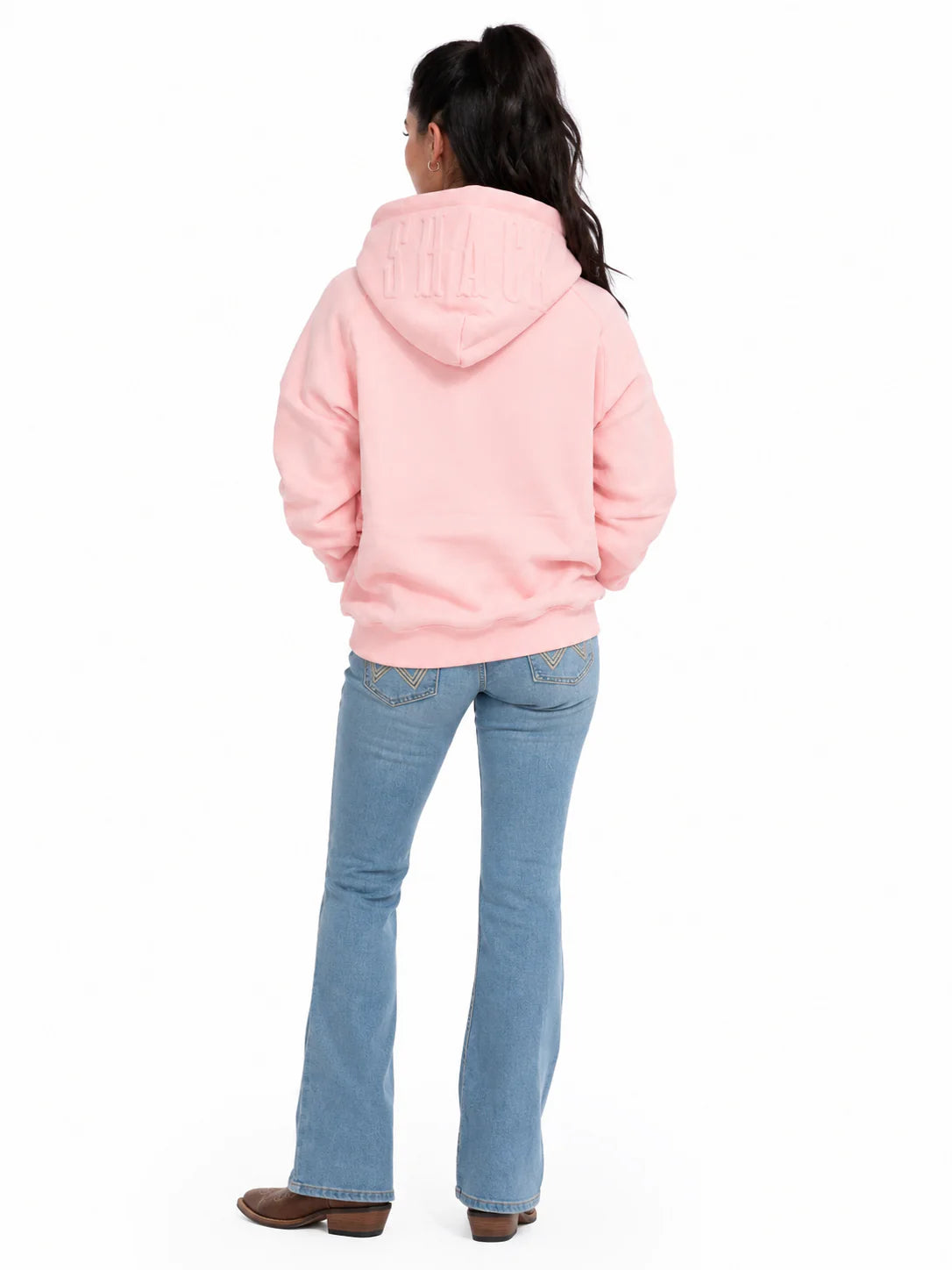 Shack Story Crâne embossé | Sweat à capuche rose | Femmes