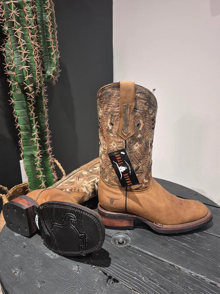 Shack Story Bottes western classiques Aztec Brun pour homme