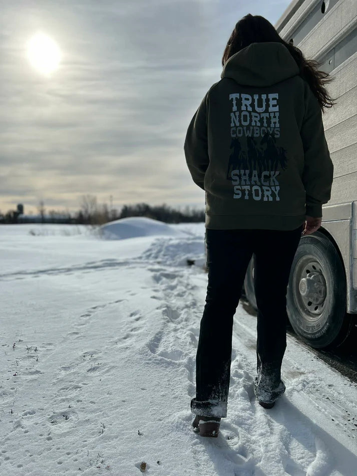 Shack Story 3 Horses | Hoodie Vert | Unisexe