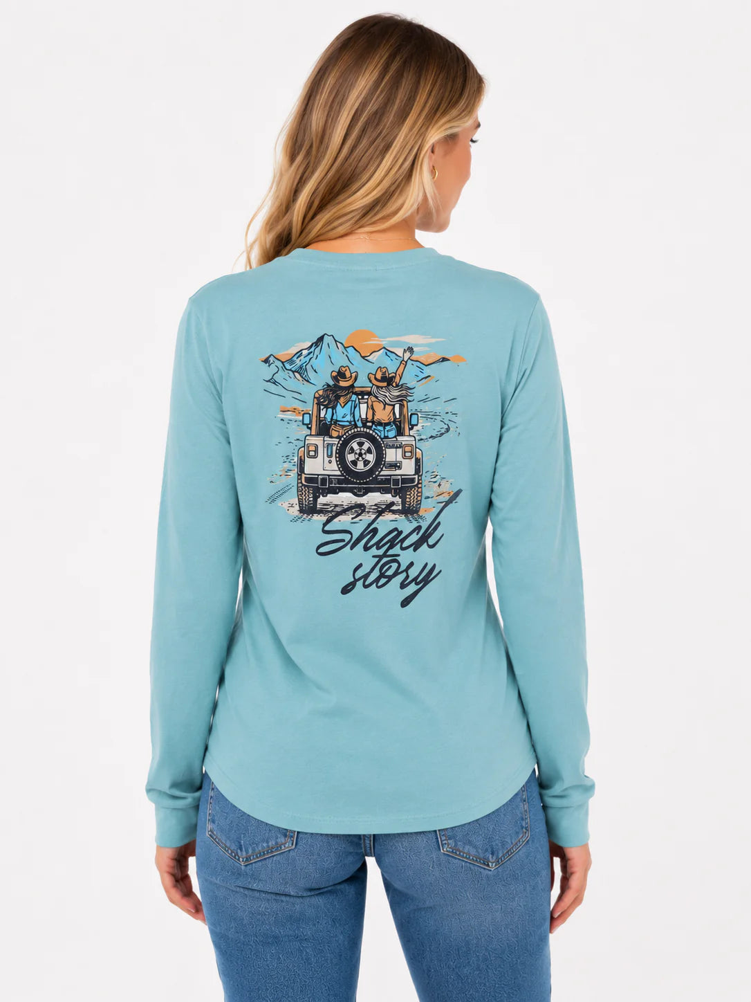 Shack Story Jeep Ride | Longsleeve Turquoise | Femme