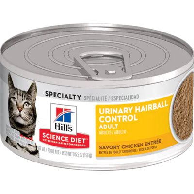 Hill's Science Diet Santé Urinaire Contrôle des Boules de Poils Chat Entrée de Poulet 5.5 oz