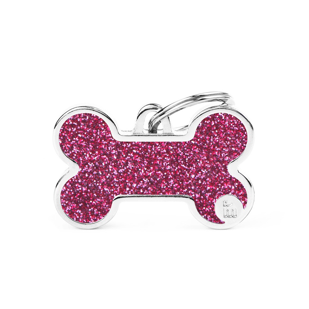 Medaille Glitter Bone Pink Large