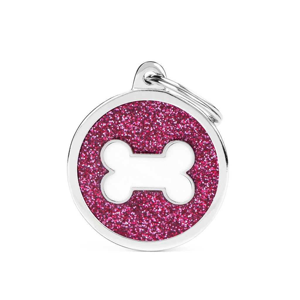 Medaille Glitter Bone Circle Pink