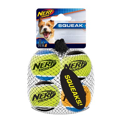 Balles de tennis sonores Nerf Dog, très petites, 4,4 cm (1,7 po), paquet de 4