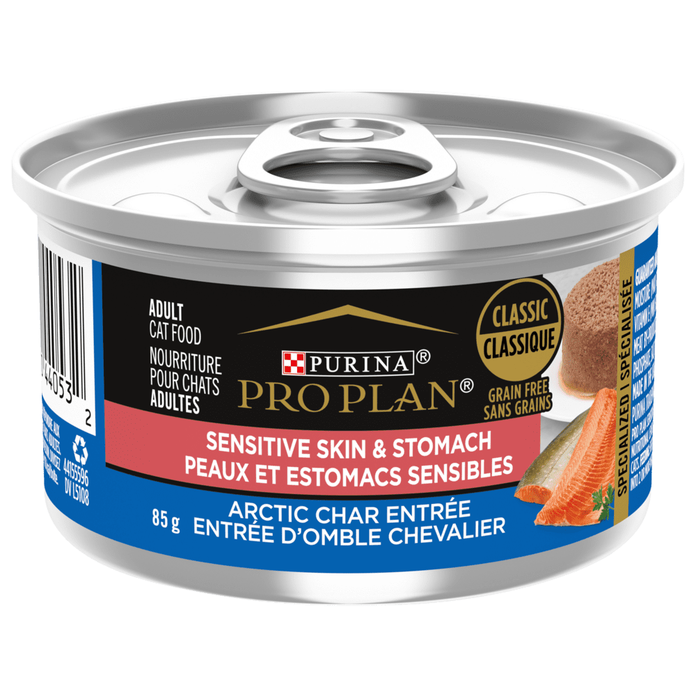 Proplan Conserve Chat Peaux et Estomacs Sensibles Entrée d'Omble Chevalier sans Grains 85g