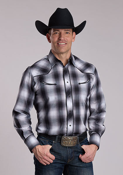 Roper Chemise western à manches longues pour homme