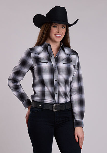 Karman Chemise western à manches longues pour femme