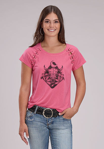 Tin Haul T-shirt manches courtes pour femmes – 2533 P/R Jersey  Tricot imprimé avec motifs fantaisie, appliqués et broderies  Manches courtes (S/S)  Encolure ronde (Crew Neck)