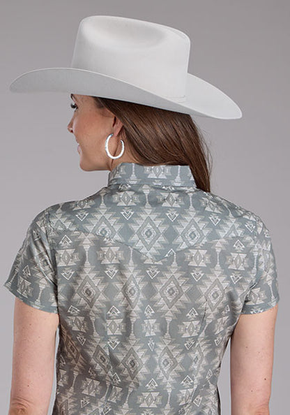 Roper Chemise western femme à imprimé aztèque horizontal – Gris