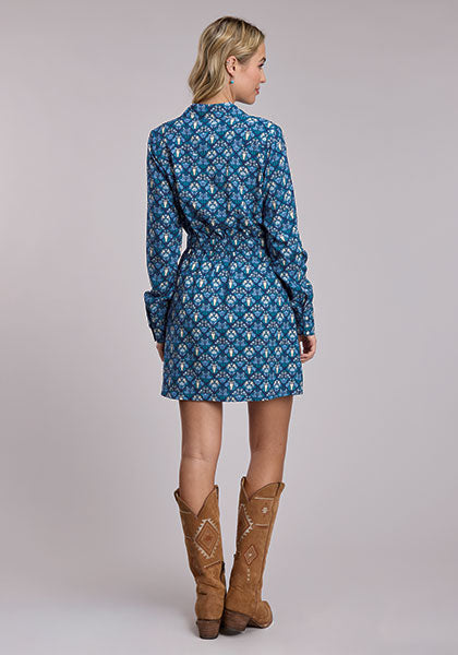 Robe chemise western Pour Femme - Bleu