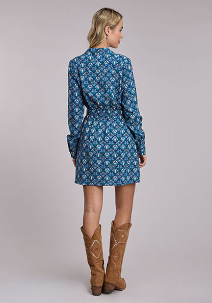 Robe chemise western Pour Femme - Bleu