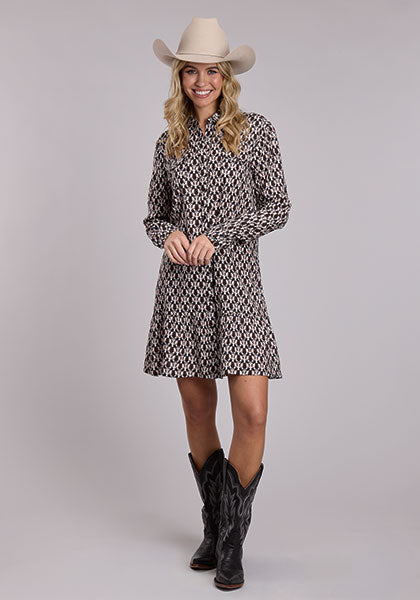 ROPER Robe-chemise western imprimée pour femme