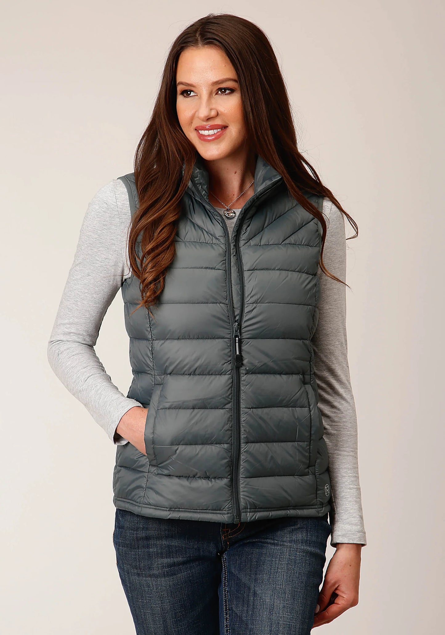 Roper Veste sans manches matelassée pour femme – Nylon vert sauge